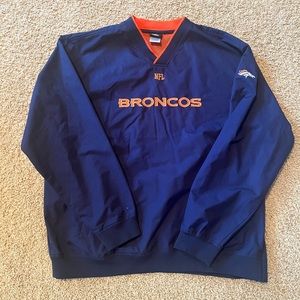 Men’s Denver Broncos NFL Team Apparel Navy Blue Wind Shirt Size XL